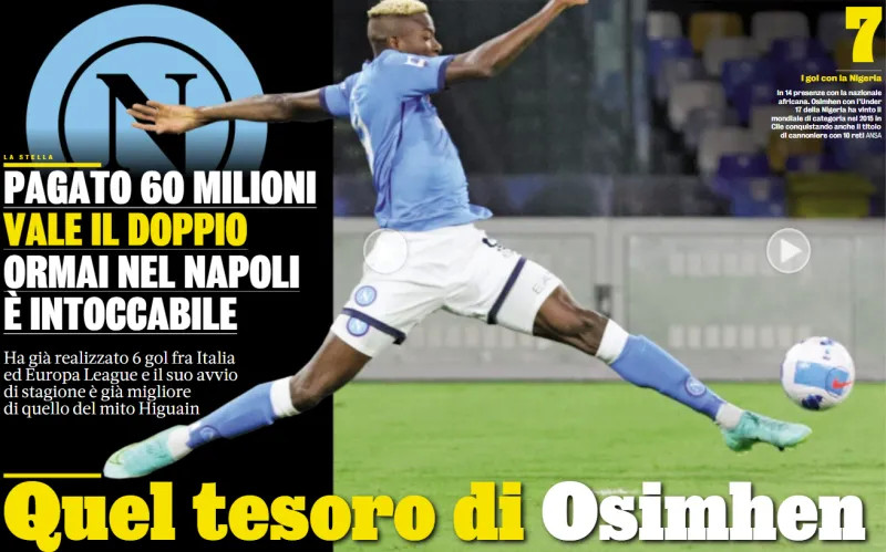  那不勒斯主场火力全开，奥斯梅恩戴帽横扫佛罗伦萨